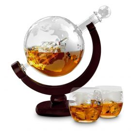 Глобус-декантер Mikamax - Globe Decanter Set, с 2x уиски чаши