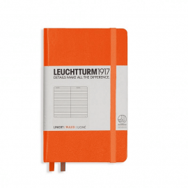 Тефтер А6 Leuchtturm1917 Notebook Pocket Orange, твърда корица, Редове