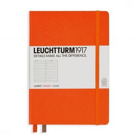 Тефтер А5 Leuchtturm1917 Notebook Medium Orange, твърди корици, Редове