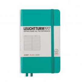 Тефтер А6 Leuchtturm1917 Notebook Pocket Emerald, твърди корици, Точки