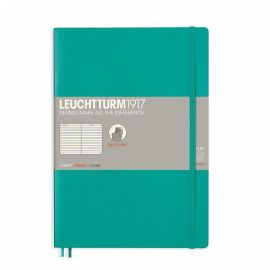 Тефтер B5 Leuchtturm1917 Notebook Composition Emerald, мека корица, Чисто бяла