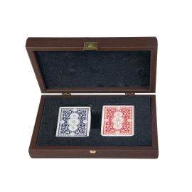 Карти за игра Manopoulos - Tъмен орех, дървена кутия