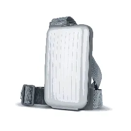 Слинг чанта-калъф за смартфон OGON - Phone Bag, с вграден портфейл, сребриста