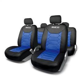 Комплект Калъфи За Седалки Audi 90 - Sparco Полиестер, Черно и синьо, 11 Части