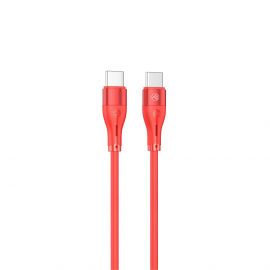 Tellur Silicone кабел за данни, USB-C - USB-C, 1м, червен TLL155521