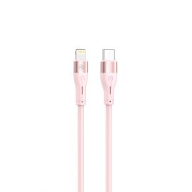 Tellur Silicone кабел за данни, Type-C - Lightning Cable, 1м, розов TLL155551