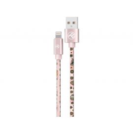 Tellur Graffiti кабел за данни, USB-A - Lightning, 3A, 1 м, розов TLL155621