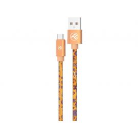 Tellur Graffiti кабел за данни, USB-A - USB-C, 3A, 1 м, оранжев TLL155651