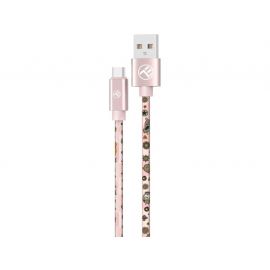 Tellur Graffiti кабел за данни, USB-A - USB-C, 3A, 1 м, розов TLL155661