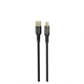 Tellur Transparent Series кабел за данни, USB-A - USB-C, 1м, черен TLL155711