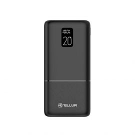 Tellur Boost Pro PD202 външна батерия, 20000mAh, 2xQC3.0 22.5W + PD 20W, LCD дисплей, черен TLL158351