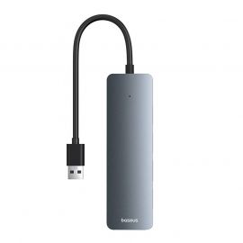 USB хъб Baseus 4 в 1 UltraJoy Lite USB-А към USB 3.0, 15 см B0005280B811-00 - сив