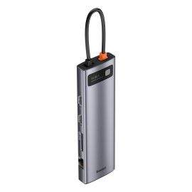 Мултифункционален USB хъб Baseus Type-C 11 в 1 Metal Gleam Series CAHUB-CT0G тъмносив