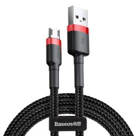 Кабел Baseus Cafule USB-A към MicroUSB, 2.4A, 1м, черен