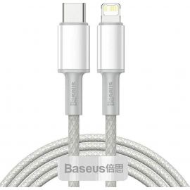 Кабел Baseus High Density USB-C към Lightning, PD 20W, 2м, бял CATLGD-A02