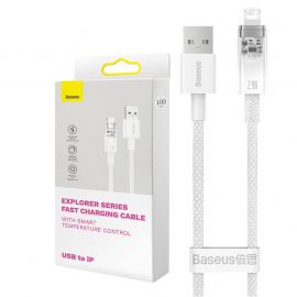 Кабел Baseus Explorer USB-A към Lightning  2м 2.4A CATS010102 - бял