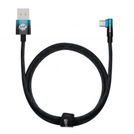 Кабел Baseus CAVP000421 MVP 2 Elbow-shaped Fast Charging USB към Type-C 100W 1м, черен-син