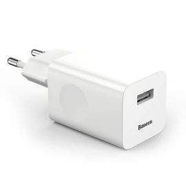 Зарядно устройство Baseus Quick charge 3.0 USB, 24W, бяло