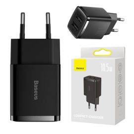 Зарядно устройство Baseus, 2x USB, 10,5 W CCXJ010201 - черно