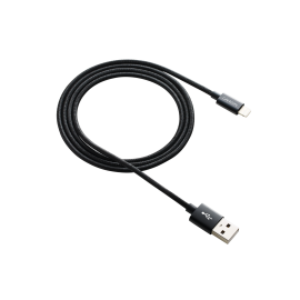 Кабел Canyon 8-pin оплетен Lightning - USB кабел за iPhone CFI-3, 1м, черен