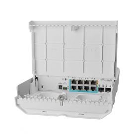 8-портов външен комутатор Mikrotik netPower Lite 7R CSS610-1Gi-7R-2S+OUT