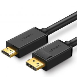 Еднопосочен кабел Ugreen DP101 10202 от DisplayPort към HDMI 4K 30Hz 32AWG 2 м - черен