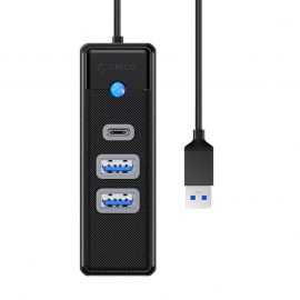Хъб Orico PWC2U-U3-015-BK-EP USB-A към 2x USB 3.0 + USB-C - черен