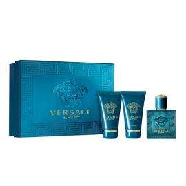 Versace Eros Комплект за мъже EDT Тоалетна вода 50 ml Душ гел 50 ml Афтършейв балсам 50 ml