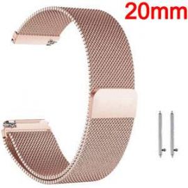 Метална верижка за смарт часовник 20мм. розово злато