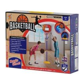 GT Баскетболен кош с мрежа и топка, регулируем от 68 до 144 см 15972