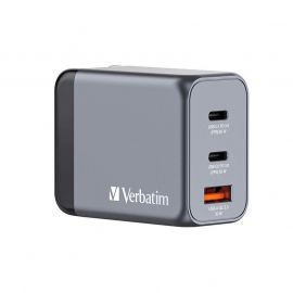 Зарядно устройство Verbatim GNC-65 GaN 65W USB A/C/C (EU/UK/US)