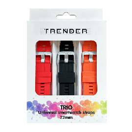 Каишка Trender Trio Silicone 22mm Red /Black /Orange TR-TRIO14