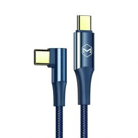 USB Type-C към USB Type-C 90° PD кабел Xmart, 5A, 100W, 1.2м, Син
