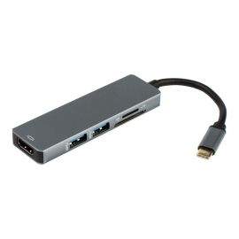5 в 1 USB Type-C хъб Diva, 2xUSB 3.0, HDMI, SD/TF Card reader