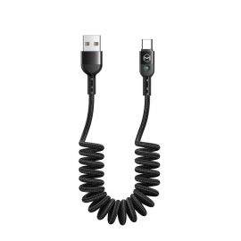 USB Type-C кабел Xmart Spiral, 1.8м, Черен