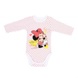 Боди Minnie Mouse на розови точки за момиче от 1 месец до 2 години