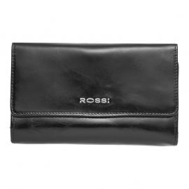 Дамско портмоне черно с гладка кожа - ROSSI RSC3435