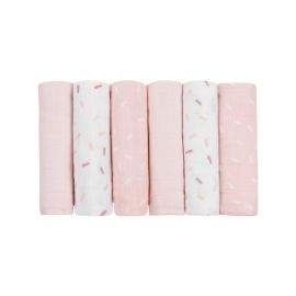 Kikkaboo Комплект 6бр муселинови кърпички 30х30 см Confetti Pink 31103010079