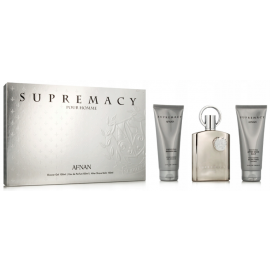Afnan Supremacy Silver Комплект за мъже EDP Мъжки парфюм 100 ml Афтършейв балсам 100 ml Душ гел 100 ml 