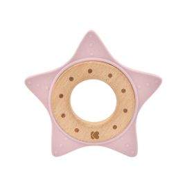 Kikkaboo Чесалка дърво-силикон Star Pink