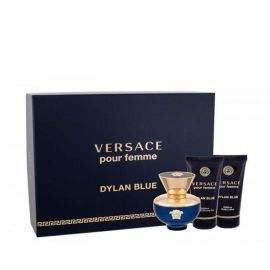Versace Dylan Blue W Set - EDP 50 ml + B/LOT 50 ml + SH/GEL 50 ml, Комплект за жени - Парфюм 50 ml + Лосион за тяло 50 ml + Душ гел 50 m