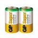 Алкална батерия GP SUPER LR20, 2 бр. в опаковка / shrink, 1.5V