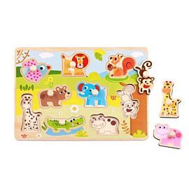 Tooky Toy Дървен Пъзел с дръжки Животни TY857