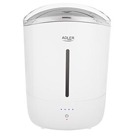 Овлажнител за въздух Adler AD 7971, 30W, До 20м2, 5 литра, 150-300 мл/час, Ултразвук, До 50 часа с едно пълнене, Бял