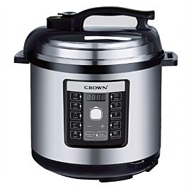 Мултикукър под налягане Crown CPC-506BF, 1000W, 6 л, 11 програми, 95 kPa, Отложен старт, Таймер, LCD, Сребрист/черен