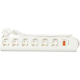 Защитен разклонител Belkin 6 гнезда с кабел 1М, Бял F9E600fr1M