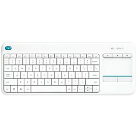 Logitech Wireless Touch Keyboard K400 Plus - безжична клавиатура за смарт телевизори (бял)