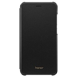 Huawei Flip Cover - полиуретанов калъф за Huawei Honor 8 Lite (черен)