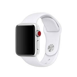 Apple Sport Band S/M & M/L - оригинална силиконова каишка за Apple Watch 38мм, 40мм (бял) (reconditioned) (Apple Box)