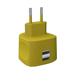Kit Fresh 3.4A Wall Charger - захранване за ел. мрежа 3.4A с два USB изхода (жълт)